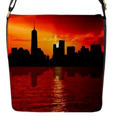 Skyline New York City Sunset Dusk Flap Messenger Bag (S)