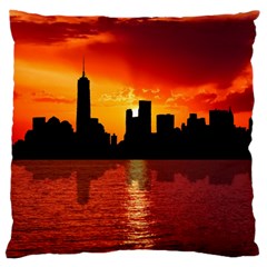 Skyline New York City Sunset Dusk Standard Flano Cushion Case (one Side) by Simbadda