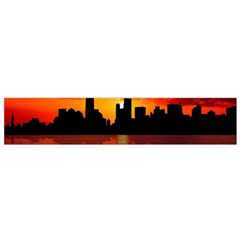 Skyline New York City Sunset Dusk Small Flano Scarf by Simbadda