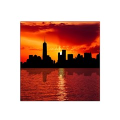 Skyline New York City Sunset Dusk Satin Bandana Scarf