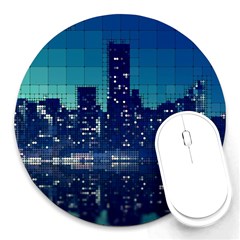 Skyscrapers City Skyscraper Zirkel Round Mousepads by Simbadda