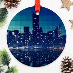 Skyscrapers City Skyscraper Zirkel Ornament (round) by Simbadda