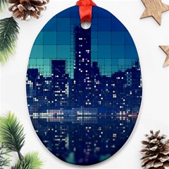 Skyscrapers City Skyscraper Zirkel Ornament (oval) by Simbadda