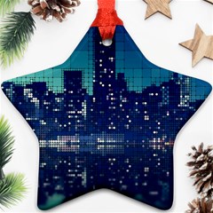 Skyscrapers City Skyscraper Zirkel Ornament (star) by Simbadda