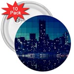 Skyscrapers City Skyscraper Zirkel 3  Buttons (10 pack)  Front