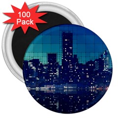 Skyscrapers City Skyscraper Zirkel 3  Magnets (100 Pack) by Simbadda