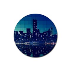 Skyscrapers City Skyscraper Zirkel Rubber Round Coaster (4 Pack)  by Simbadda