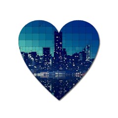 Skyscrapers City Skyscraper Zirkel Heart Magnet by Simbadda