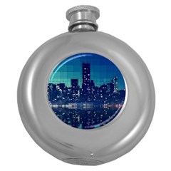 Skyscrapers City Skyscraper Zirkel Round Hip Flask (5 Oz) by Simbadda