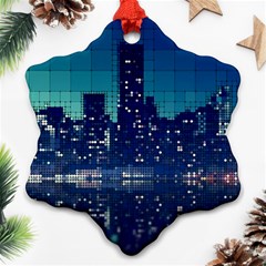 Skyscrapers City Skyscraper Zirkel Ornament (snowflake) by Simbadda