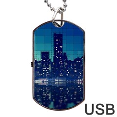 Skyscrapers City Skyscraper Zirkel Dog Tag Usb Flash (one Side) by Simbadda