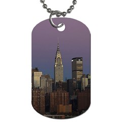 Skyline City Manhattan New York Dog Tag (two Sides) by Simbadda