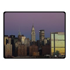 Skyline City Manhattan New York Double Sided Fleece Blanket (small)  by Simbadda