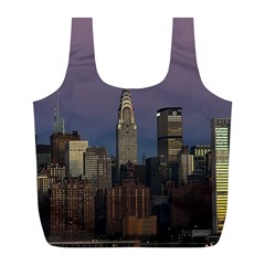 Skyline City Manhattan New York Full Print Recycle Bags (l) 