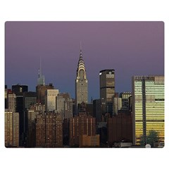 Skyline City Manhattan New York Double Sided Flano Blanket (medium)  by Simbadda