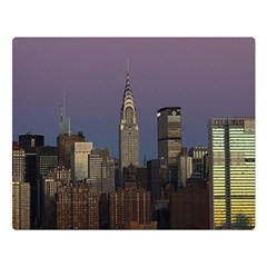 Skyline City Manhattan New York Double Sided Flano Blanket (large)  by Simbadda