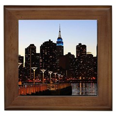 New York City Skyline Building Framed Tiles by Simbadda