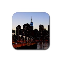 New York City Skyline Building Rubber Coaster (square)  by Simbadda