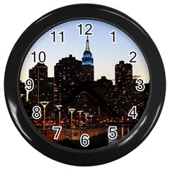 New York City Skyline Building Wall Clocks (black) by Simbadda