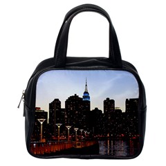 New York City Skyline Building Classic Handbags (one Side) by Simbadda