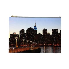 New York City Skyline Building Cosmetic Bag (large)  by Simbadda