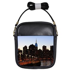 New York City Skyline Building Girls Sling Bags by Simbadda