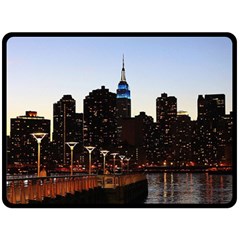 New York City Skyline Building Fleece Blanket (large)  by Simbadda