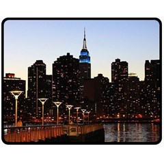 New York City Skyline Building Fleece Blanket (medium)  by Simbadda