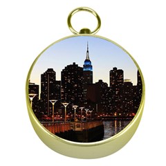 New York City Skyline Building Gold Compasses by Simbadda