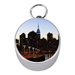 New York City Skyline Building Mini Silver Compasses Front