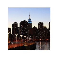 New York City Skyline Building Small Satin Scarf (square) by Simbadda