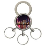 Building Skyline City Cityscape 3-Ring Key Chains Front