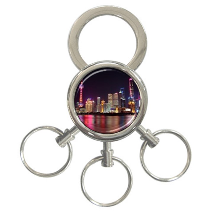 Building Skyline City Cityscape 3-Ring Key Chains