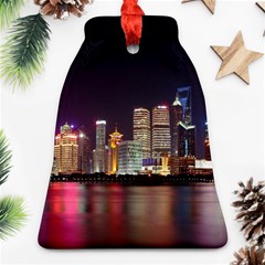 Building Skyline City Cityscape Bell Ornament (two Sides) by Simbadda