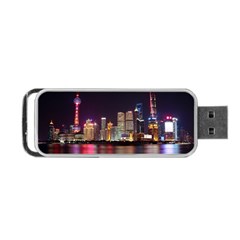 Building Skyline City Cityscape Portable Usb Flash (two Sides) by Simbadda