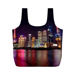 Building Skyline City Cityscape Full Print Recycle Bags (M) 