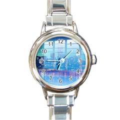 Skyscrapers City Skyscraper Zirkel Round Italian Charm Watch by Simbadda