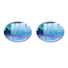 Skyscrapers City Skyscraper Zirkel Cufflinks (oval) by Simbadda