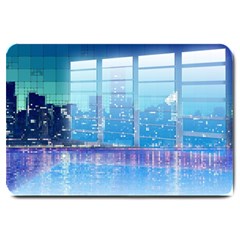 Skyscrapers City Skyscraper Zirkel Large Doormat  by Simbadda