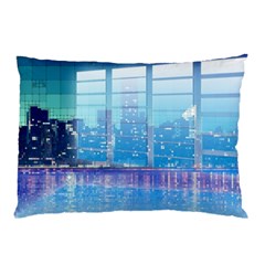 Skyscrapers City Skyscraper Zirkel Pillow Case by Simbadda