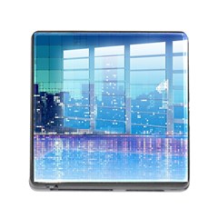 Skyscrapers City Skyscraper Zirkel Memory Card Reader (square) by Simbadda