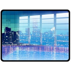 Skyscrapers City Skyscraper Zirkel Fleece Blanket (large)  by Simbadda