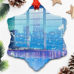 Skyscrapers City Skyscraper Zirkel Ornament (snowflake) by Simbadda