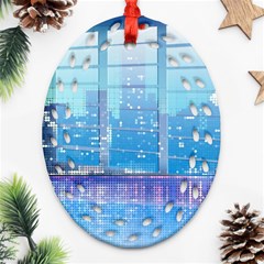 Skyscrapers City Skyscraper Zirkel Ornament (oval Filigree) by Simbadda