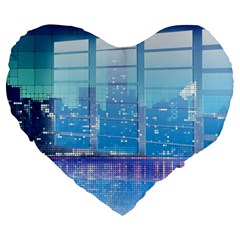 Skyscrapers City Skyscraper Zirkel Large 19  Premium Heart Shape Cushions by Simbadda