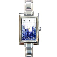 Skyscrapers City Skyscraper Zirkel Rectangle Italian Charm Watch by Simbadda