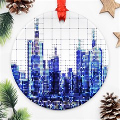 Skyscrapers City Skyscraper Zirkel Ornament (round) by Simbadda