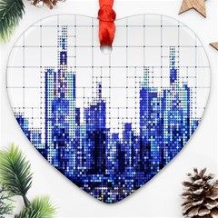 Skyscrapers City Skyscraper Zirkel Ornament (heart) by Simbadda