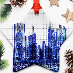 Skyscrapers City Skyscraper Zirkel Ornament (star) by Simbadda