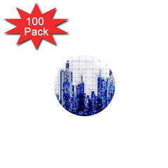 Skyscrapers City Skyscraper Zirkel 1  Mini Magnets (100 Pack)  by Simbadda